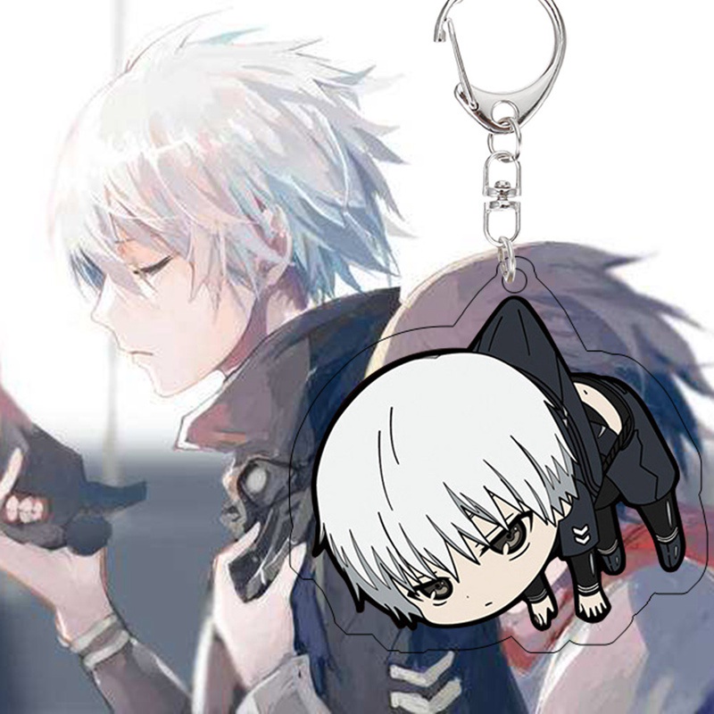 Móc khóa mặt hình nhân vật Ken Kaneki trong anime Tokyo Ghoul đáng yêu