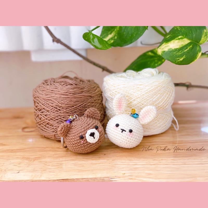 Móc khoá/Treo túi gấu bông handmade nhiều mẫu cute