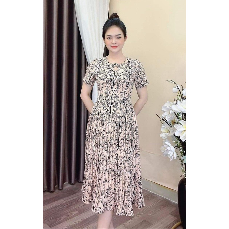 Đầm Công Sở Dập Ly Hoa Sương AKARA K154 Dáng Xòe Thời Trang FULL Size S-XXL