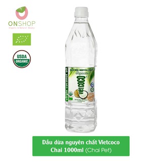 Dầu dừa nguyên chất hữu cơ vietcoco chai 1000ml