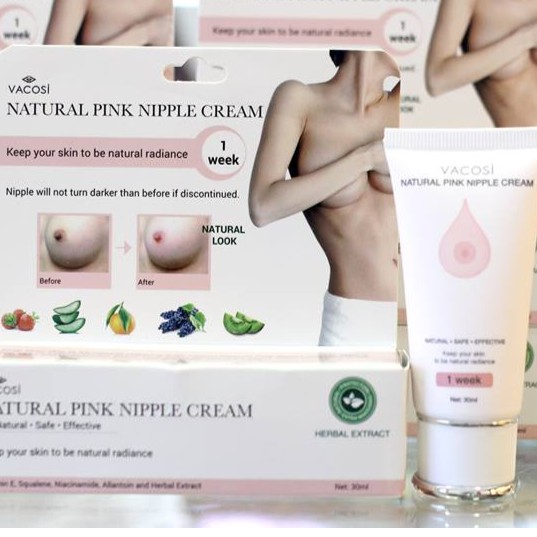 Kem làm hồng nhũ hoa Vacosi Natural Pink Nipple Cream 30ml | BigBuy360 - bigbuy360.vn