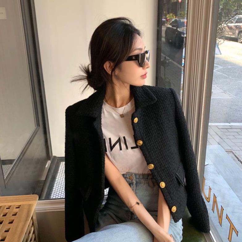 Hàng loại 1 Áo khoác dạ cổ đức khuy vàng túi xinh ELLA à