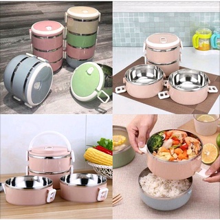 Hộp cơm giữ nhiệt lúa mạch 4 tầng ruột inox giữ nhiệt