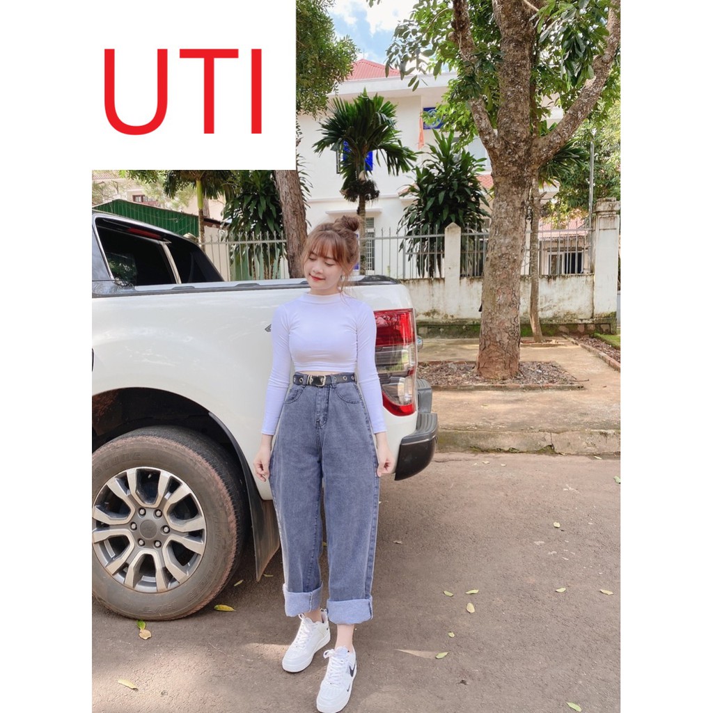 [ NGẤT NGƯỠNG!! ] QUẦN JEAN ỐNG RỘNG NỮ LƯNG CAO MÀU XÁM UTI LAI CUỐN CỰC THỜI TRANG CỰC THỜI THƯỢNG SIÊU HOT-TD