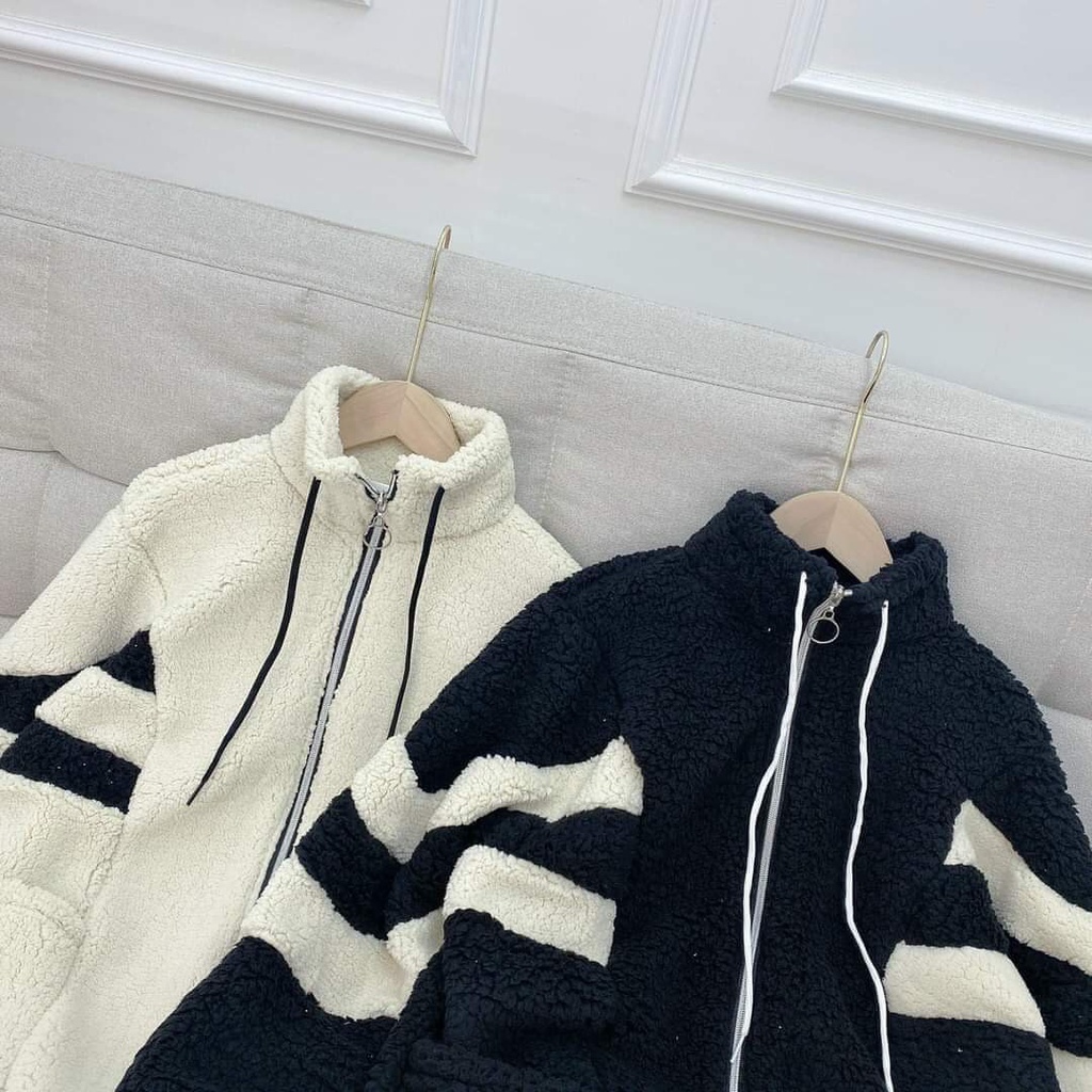 Áo Khoác Nỉ Lông Cừu Hai Lớp Unisex Form Rộng Mặc Cực Ấm Vào Mùa Thu Đông | BigBuy360 - bigbuy360.vn