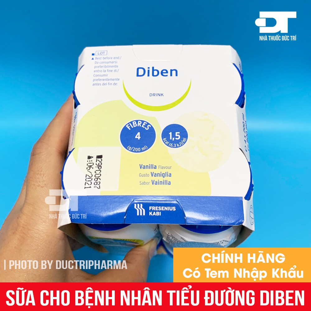 Sữa Diben Drink Vanilla cho người bệnh tiểu đường - Lốc 4 chai