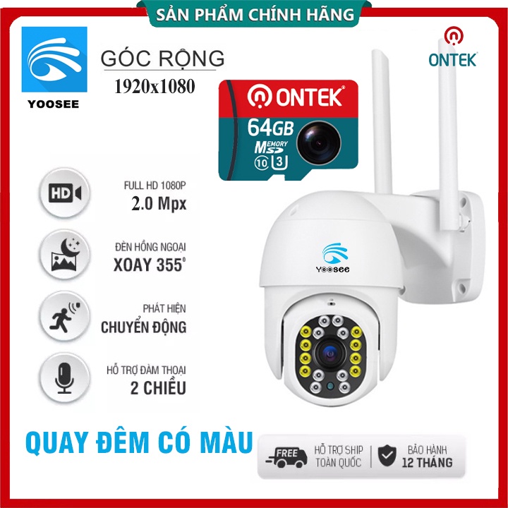 [MẪU MỚI] Camera Yoosee ngoài trời chống nước PTZ 3.0 1080P có màu ban đêm