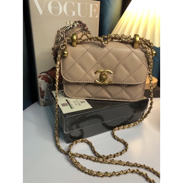 Túi da mịn chuông chữ X size 18cm vừa điện thoại