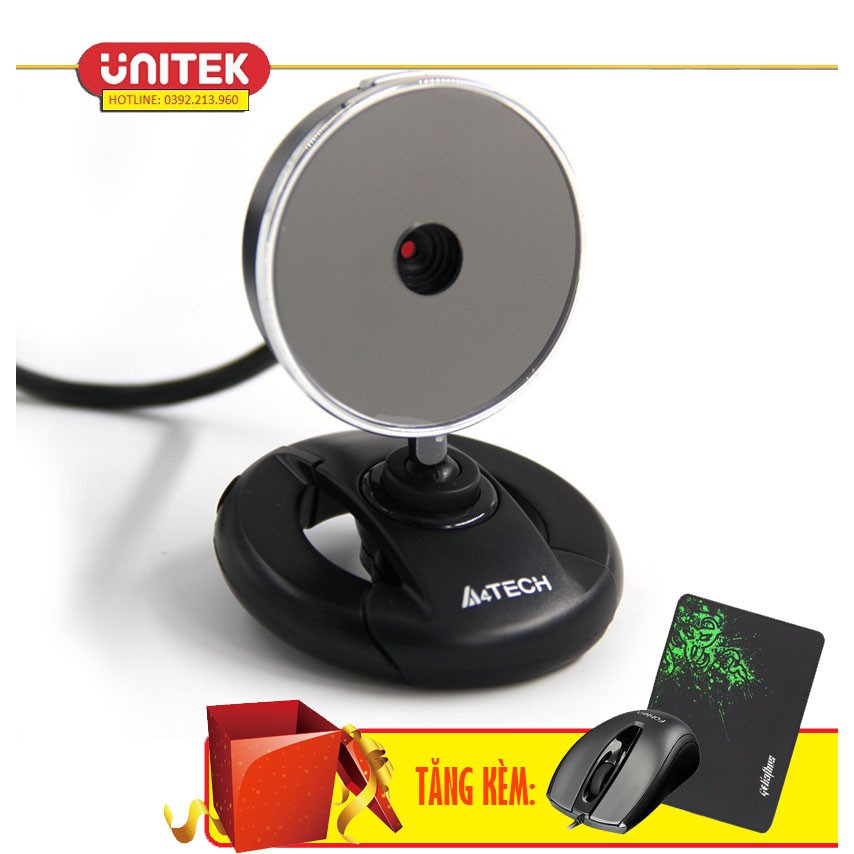Webcam Học trực tuyến, Học Online Dùng Cho Máy Tính, Laptop A4TECH PK-520F Tặng Kèm Chuột Fuhlen, Tấm Lót Chuột Cao Cấp