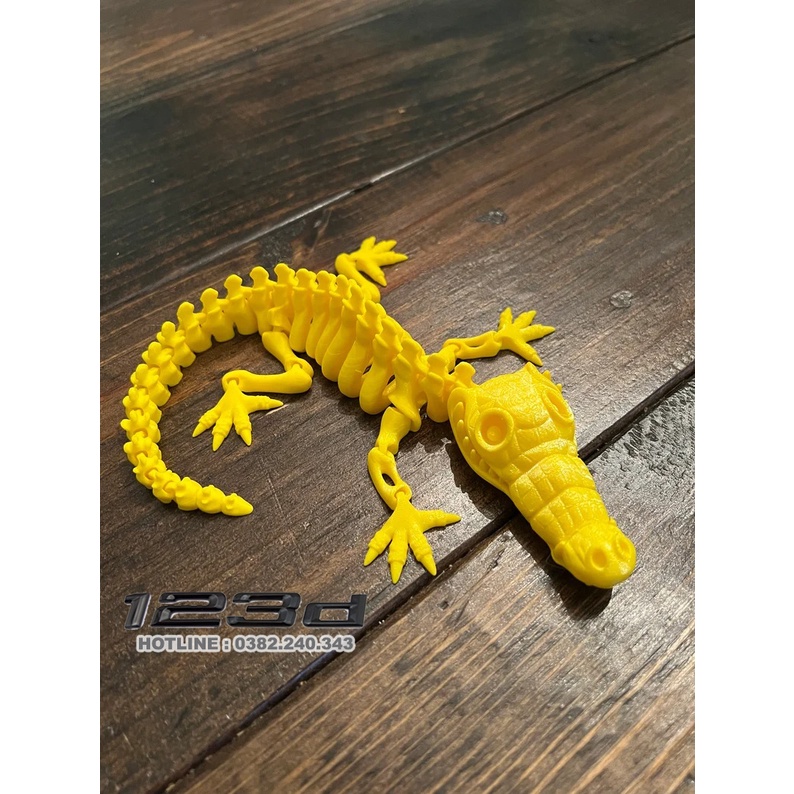 Mô Hình cá sấu cử động khớp linh động in công nghệ 3D trang trí nhà cửa