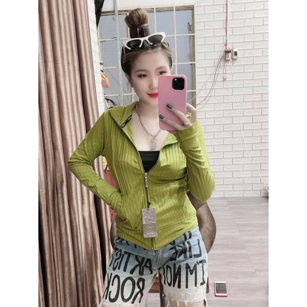 [43-53kg] Áo Khoác Thun Gân Trơn Vải Mềm Mại, Rất Mát. Áo Khoác Nữ 6 Túi Vải Đẹp [TGT]