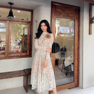 đầm ren kèm tag hoa