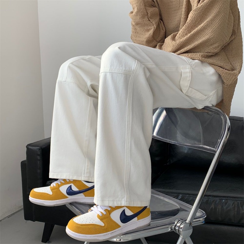 Quần Jean Dài Dáng Suông Ống Rộng Thiết Kế Cá Tính Thời Trang Cho Nam