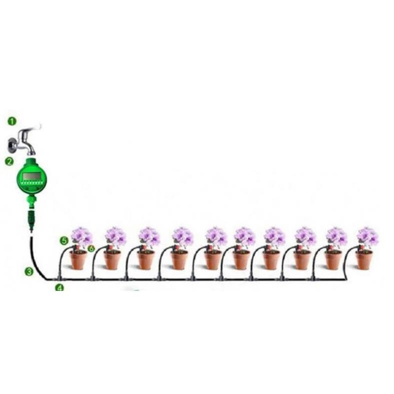 Combo bộ tưới cây tự động gồm 30 đầu tưới nhỏ giọt, 30m dây dẫn nước, 01 đồng hộ đặt thời gian tưới tự động và phụ kiện