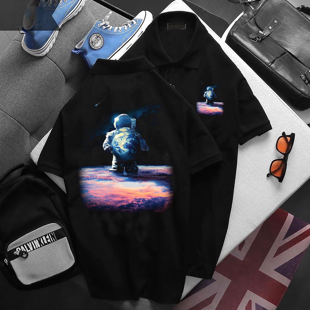 Áo thun Polo Hình Phi Hành Gia - Vải Cao Cấp Bigsize