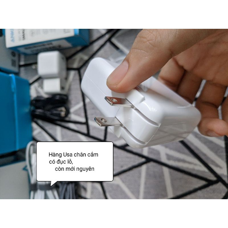 Cốc sạc nhanh Anker Atom III 60w a2322 2 cổng 1 cổng PD  45w và 1 cổng usb A 15w likenew fullbox