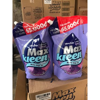 Túi 3,8kg nước giặt xả Maxkleen các hương thơm.