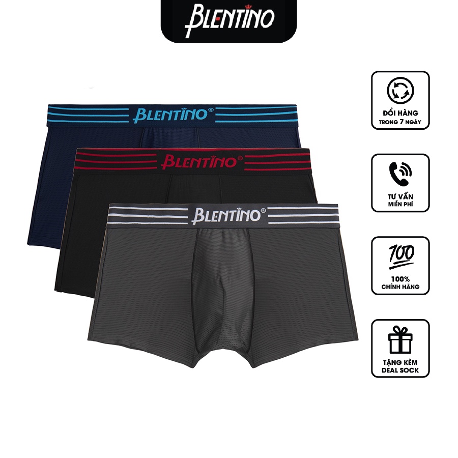 Combo 3 quần lót đùi boxer nam thông hơi Blentino D12