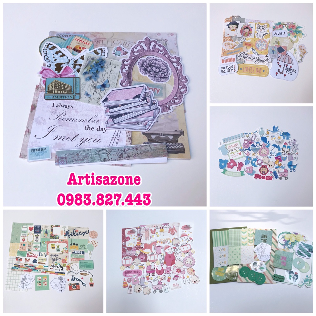 Sticker - Hình cắt trang trí Scrapbook, abum, love box, thiệp (Đọc kỹ mô tả sản phẩm)