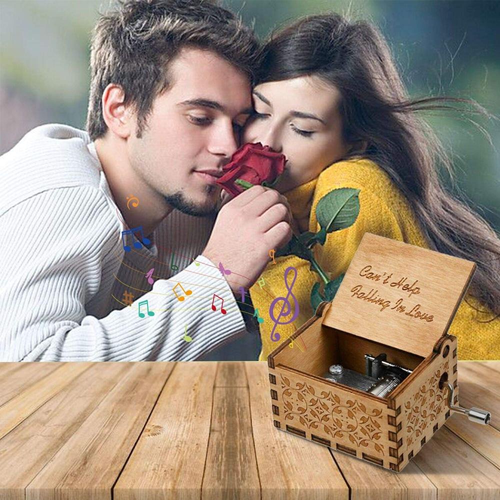 Jane Hộp Nhạc Gỗ Hình Trái Tim Vintage Làm Quà Tặng Sinh Nhật Không Thể Rơi Vào Tình Yêu