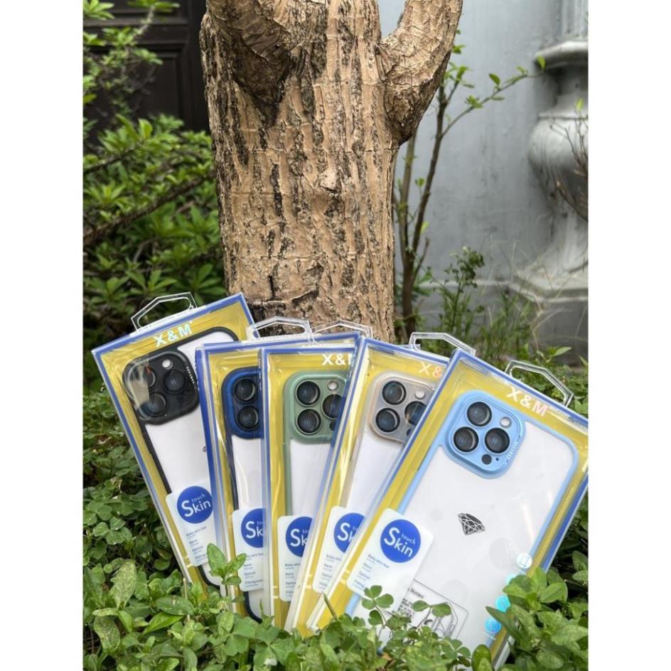 Ốp lưng X&M Skin bảo vệ camera lưng trong viền màu iPhone 12 pro max/ iPhone 13 / iPhone 13 pro / iPhone 13 pro max