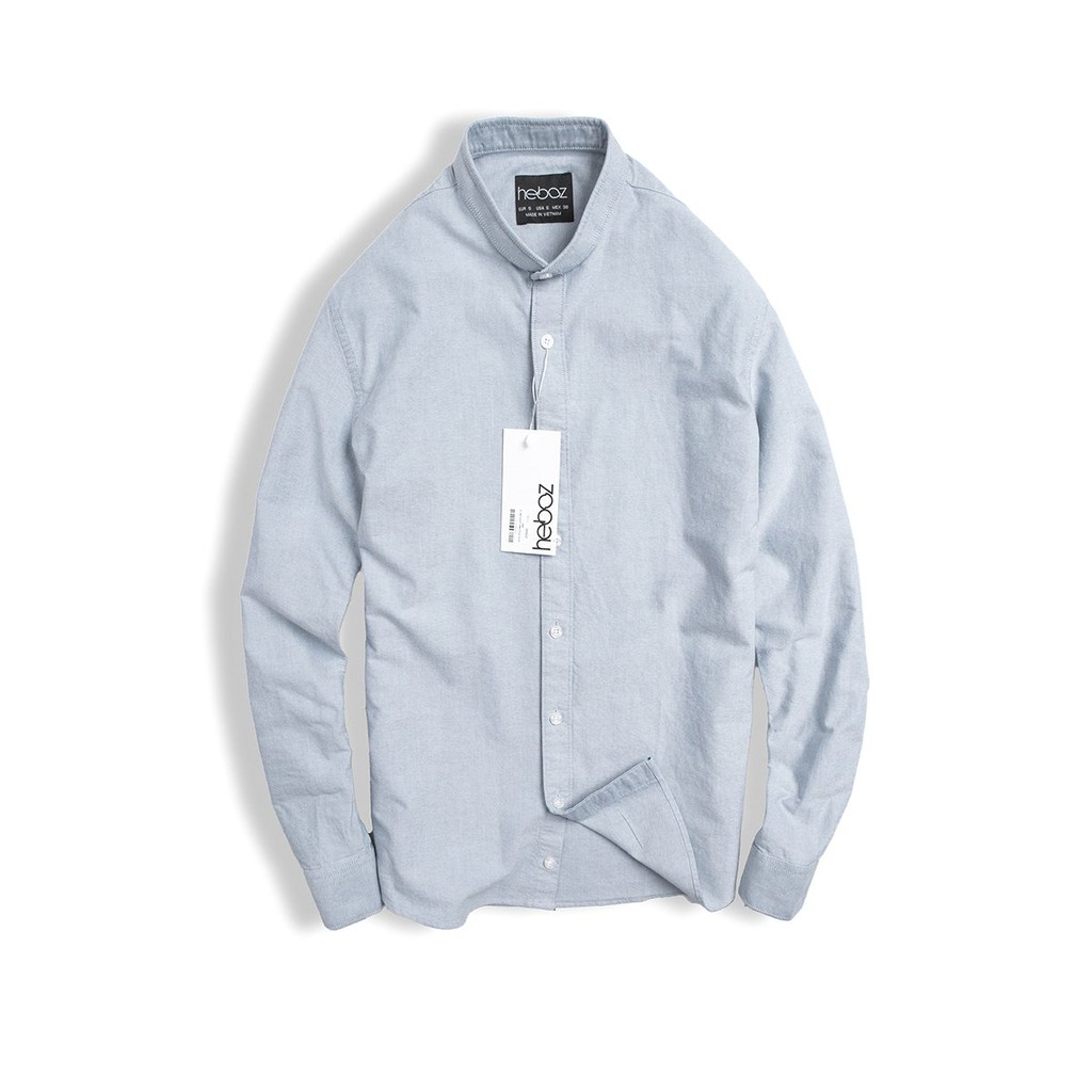 Áo sơ mi nam cổ trụ HEBOZ Oxford vải cotton pha mềm mịn lịch lãm nam tính 4 màu cao cấp - 00000679 | BigBuy360 - bigbuy360.vn