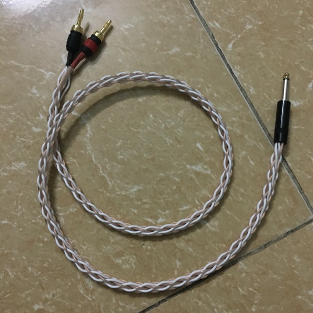 Dây tín hiệu chuyển đổi từ chuẩn 6 ly (6,5ly) mono ra 2 Jack bắp chuối. Báo giá 1 dây.