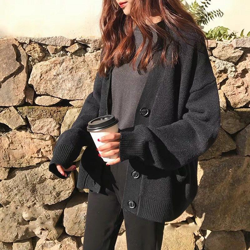 Áo khoác cardigan dệt kim màu sắc xinh xắn cho nữ