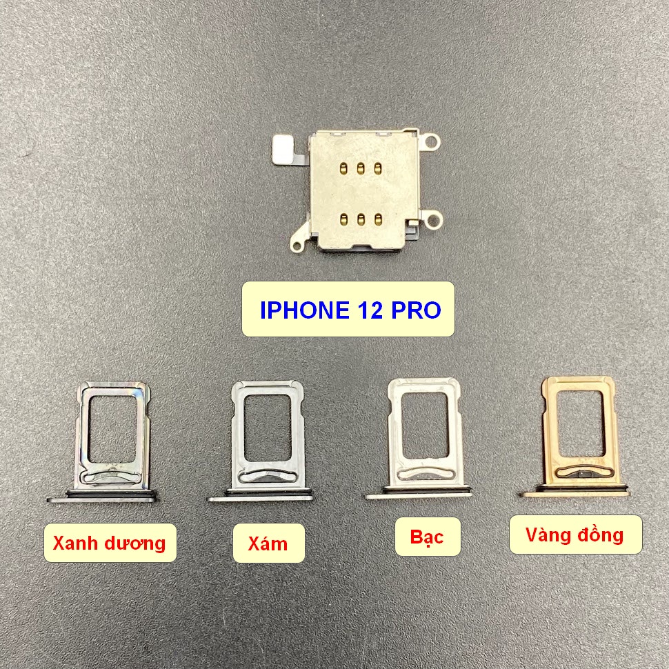 Khay 2 sim vật lý cho 12 Pro/12 Pro Max (4 màu)