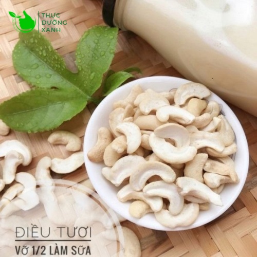 Hạt điều tươi (sống) làm sữa hạt loại vỡ (bể) hút chân không túi 500Gr - Thực Dưỡng Xanh