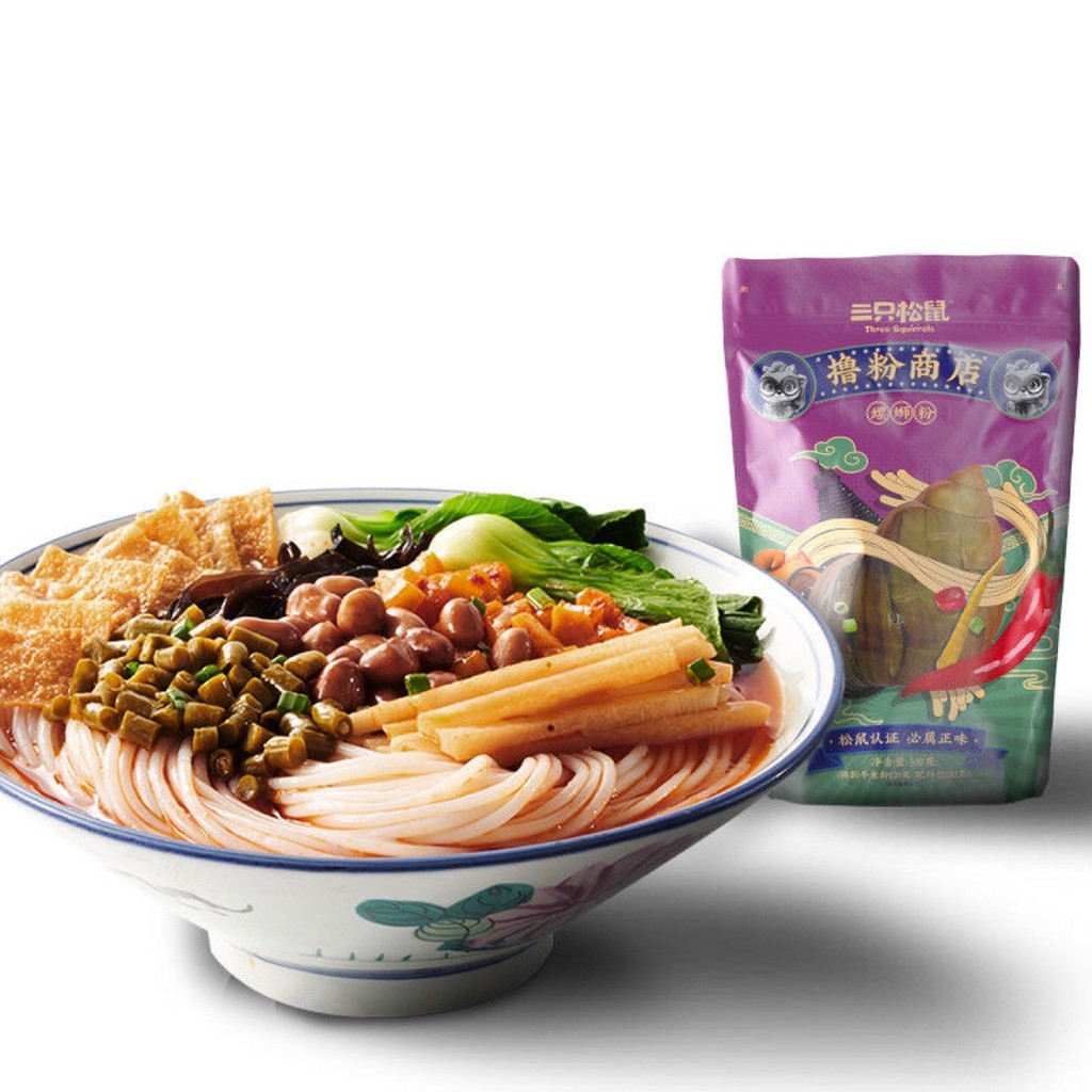 Miến ốc chua cay Ba Con Sóc (Three Squirrels), Đồ ăn vặt miến ốc cay Tứ Xuyên  - Ăn vặt Ba Sóc Mỡ | BigBuy360 - bigbuy360.vn