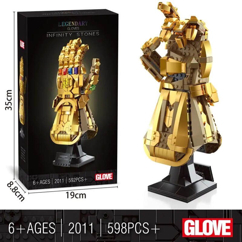 Đồ chơi xếp hình lắp ráp mô hình 2011 FIT 76191 THANOS Infinity Glove Gauntlet Infinity Stone Endgame Gauntlet Glove