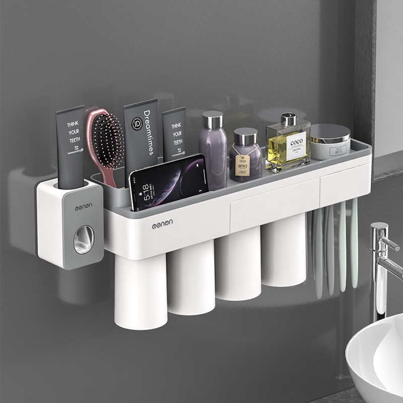 Bộ Giá Đỡ Bàn Chải Đánh Răng/Cốc Súc Miệng 2 Cốc Cao Cấp Tiện Dụng