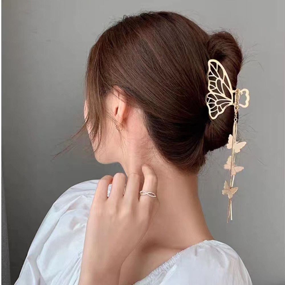 Kẹp Tóc Tua Rua Hình Bướm Phong Cách Hàn Quốc Cho Nữ