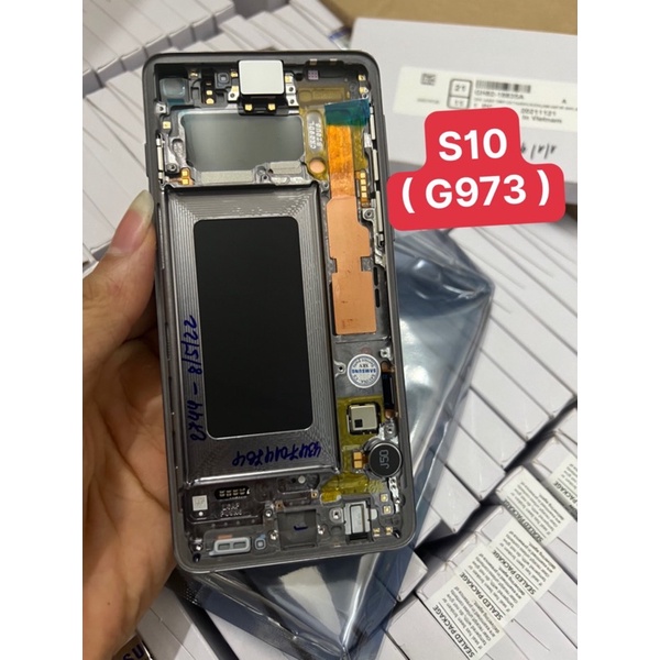 Màn hình samsung S10 G973 Zin hãng liền khung