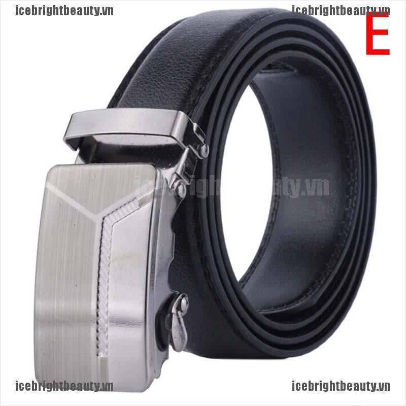 Thắt Lưng Da Màu Đen Có Khóa Tự Động Thời Trang Công Sở Cho Nam
