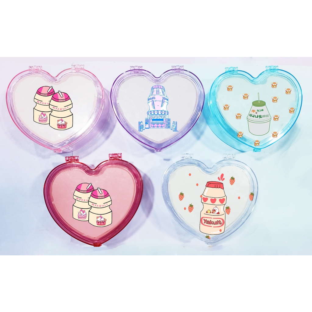 Hộp tim yakult kèm gương HKG3 dễ thương cute đựng trang sức hoạt hình