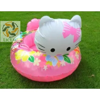 Phao Bơi Chống Lật Hình Mèo Hello Kitty Siêu Dễ Thương - Phao Xỏ Chân Hình Thú Cho Bé Chất Liệu An Toàn Tuyệt Đối