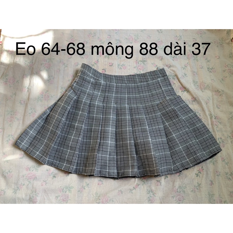 Chân váy y2k xếp li caro siêu rẻ