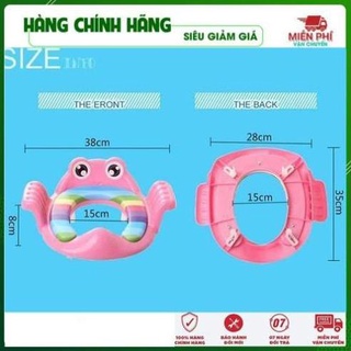 Bệ thu nhỏ bồn cầu cho bé hình con ếch ngộ nghĩnh có tay vịn