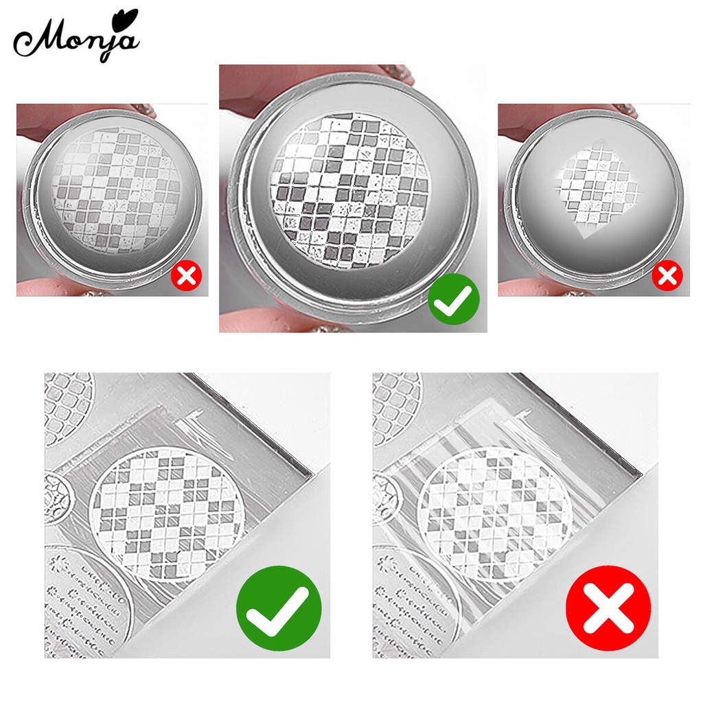 MONJA Khuôn trang trí móng tay có 12 kiểu họa tiết độc đáo tùy chọn