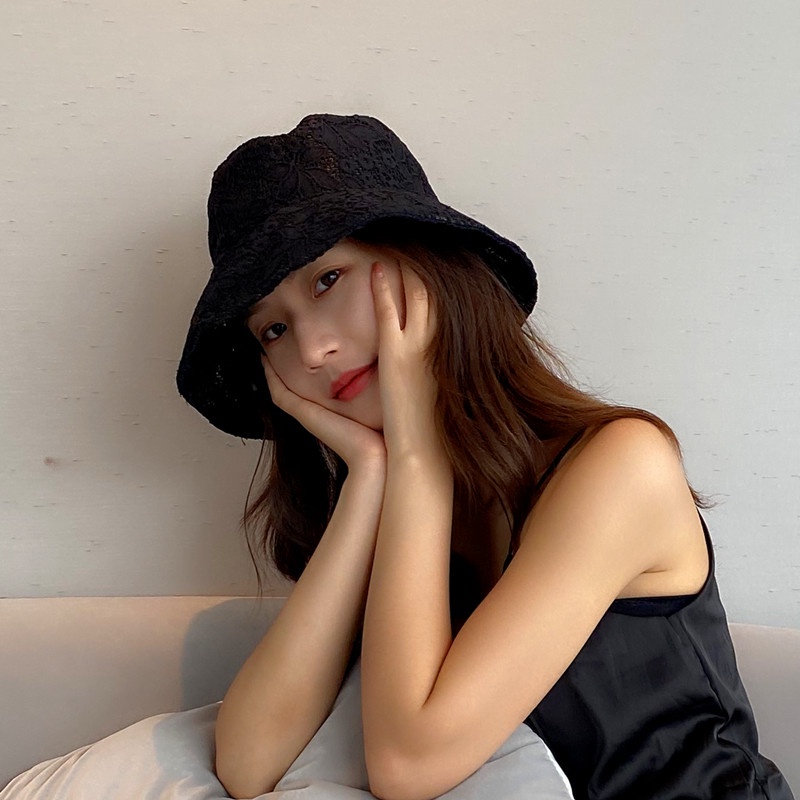 Nón Tai Bèo Phối Ren Mỏng Vành Phẳng Kiểu Nhật Bản Thời Trang Mùa Hè Cho Nữ