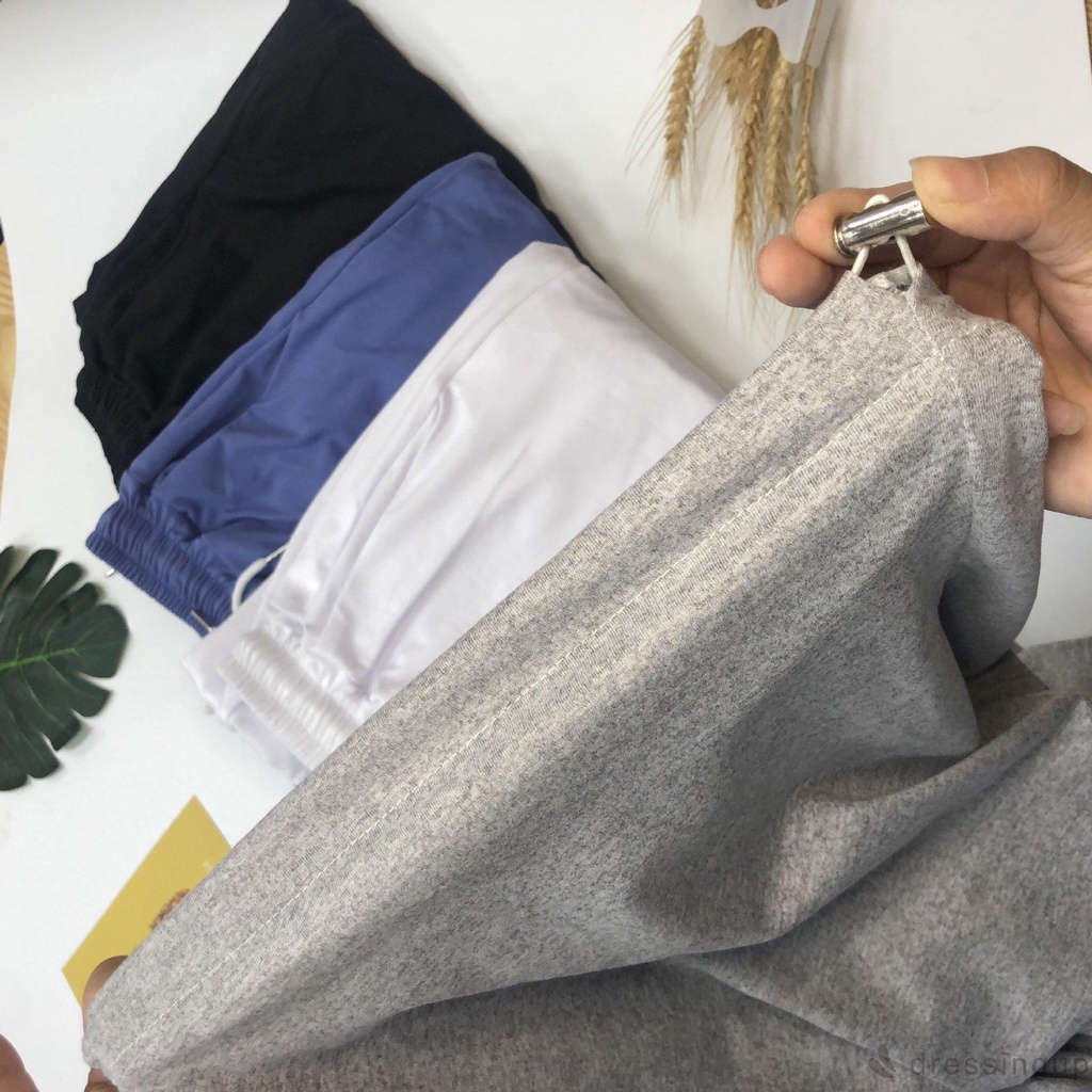 Quần dài ống rộng màu trơn có túi thiết kế rút dây thời trang năng động cá tính cho nữ