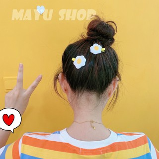 Set cặp vs kẹp tóc Trứng cute Hairpin
