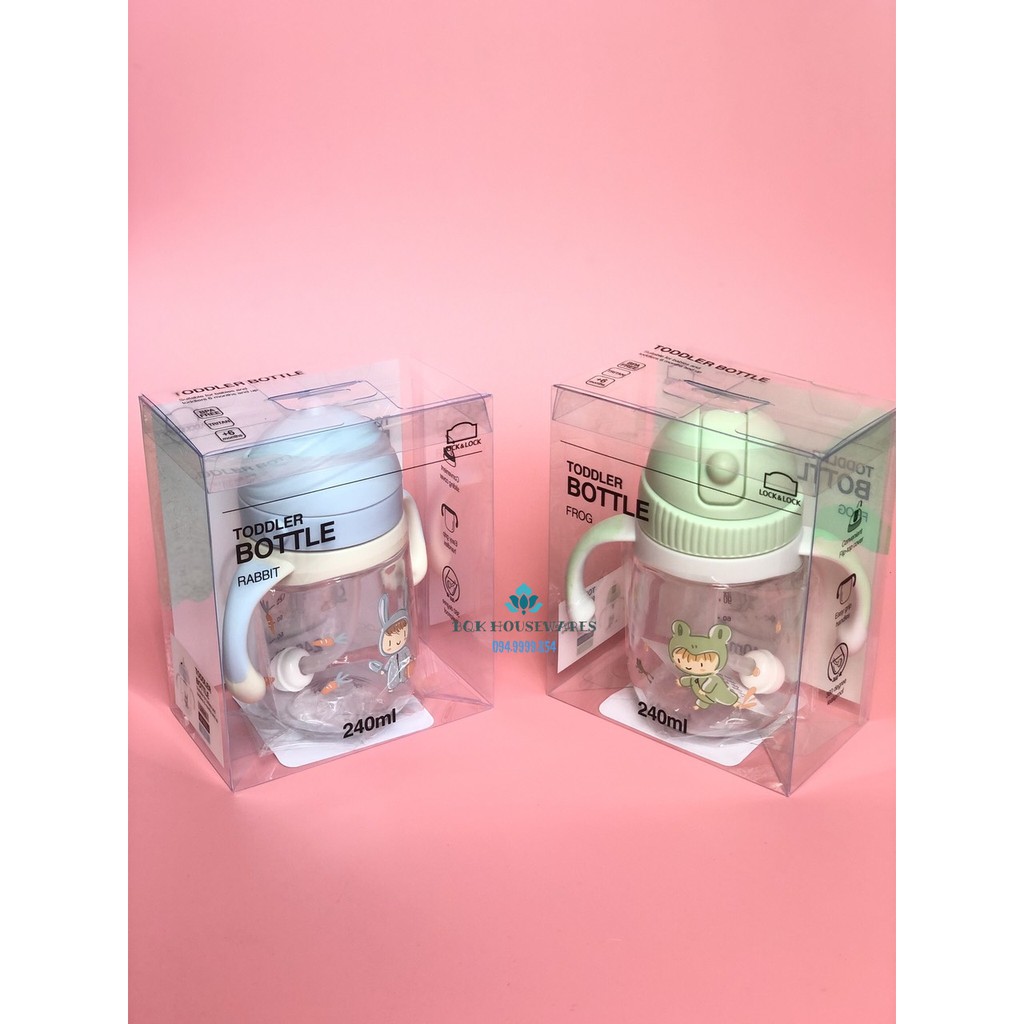 [LOCK&LOCK CHÍNH HÃNG] BÌNH TẬP UỐNG CHO BÉ 240ml Lock&Lock -  NHỰA TRITAN ABF682 ABF680 [240ML]
