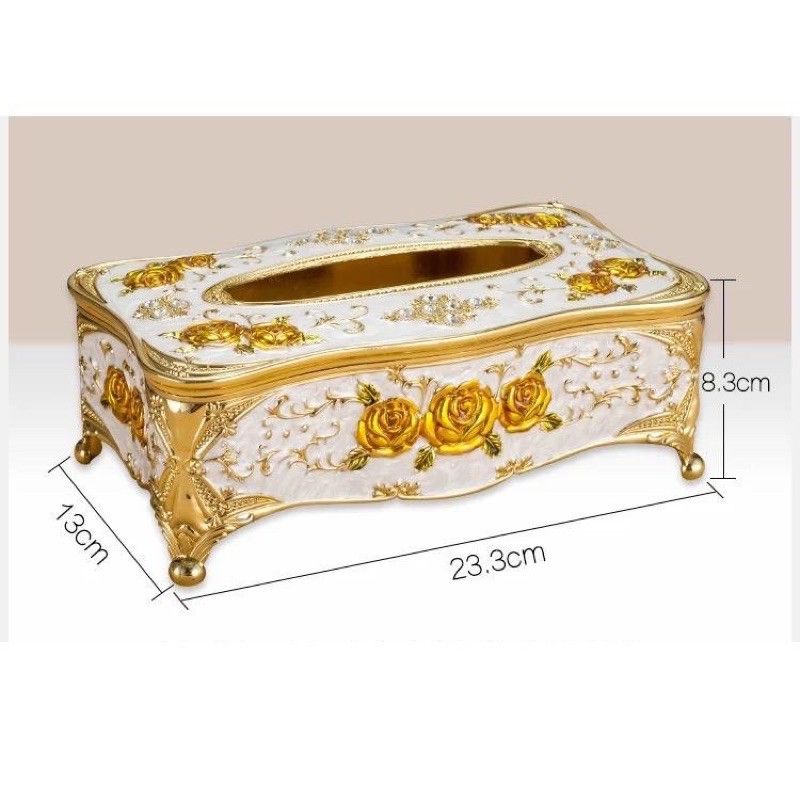 Lọ Đựng Tăm Vàng - Hộp Đựng Giấy Ăn Vàng, Gạt Tàn thuốc lá vàng Hoàng Gia Cao Cấp