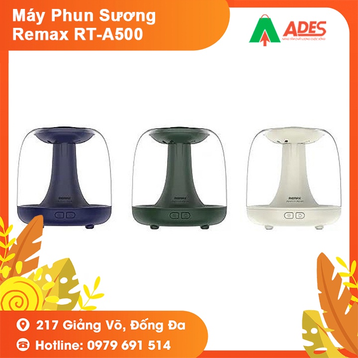 Máy Phun Sương Remax RT-A500 - Bảo Hành Chính Hãng - Phun Sương Kiêm Đèn Ngủ, Khuếch Tán Tinh Dầu, Dưỡng Ẩm Sâu