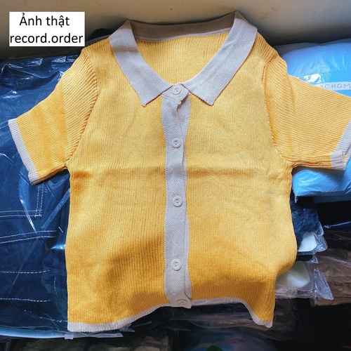 Áo kiểu len tăm dáng croptop nữ ulzzang tay ngắn (ảnh thật)