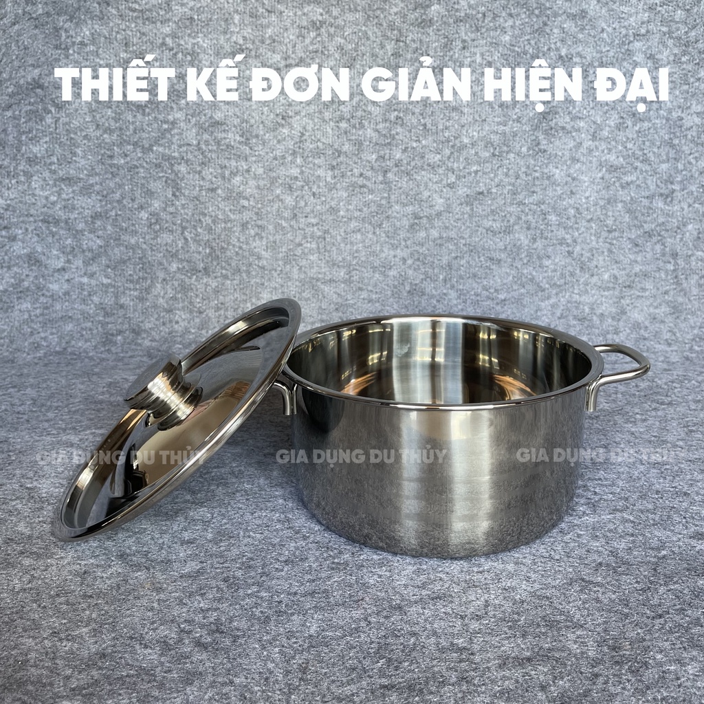 Nồi inox 304 3 đáy Thaphafac đường kính 32-34-36 cm nồi dày dặn, đáy 3 lớp giữ nhiệt, quai cách nhiệt, dùng được bếp từ