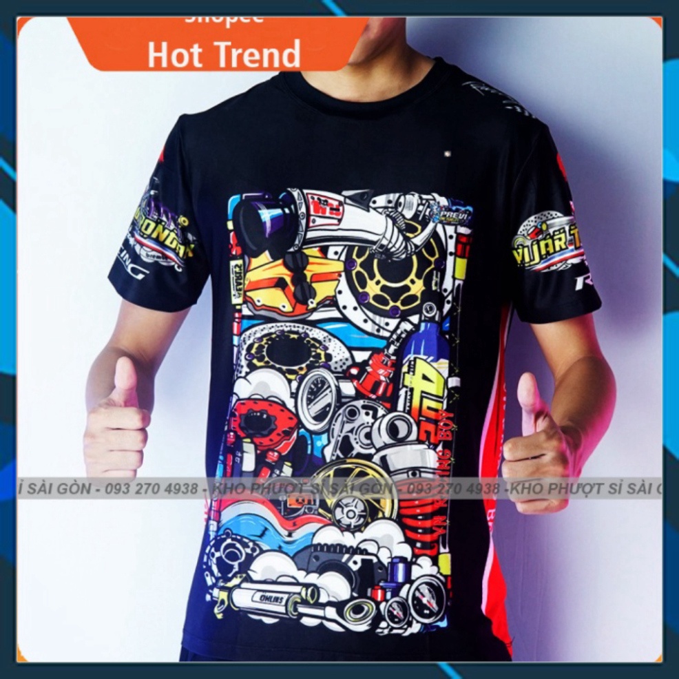 GIỐNG ẢNH - Áo thun Team xe máy VN Racing Boy Thái Lan 3D - Áo ngắn tay nam đua xe máy Chibi Racing